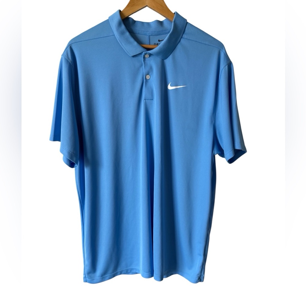 Nike Dri Fit Polo Shirt Mens XL Light Blue Golf Standard Fit NWOT
